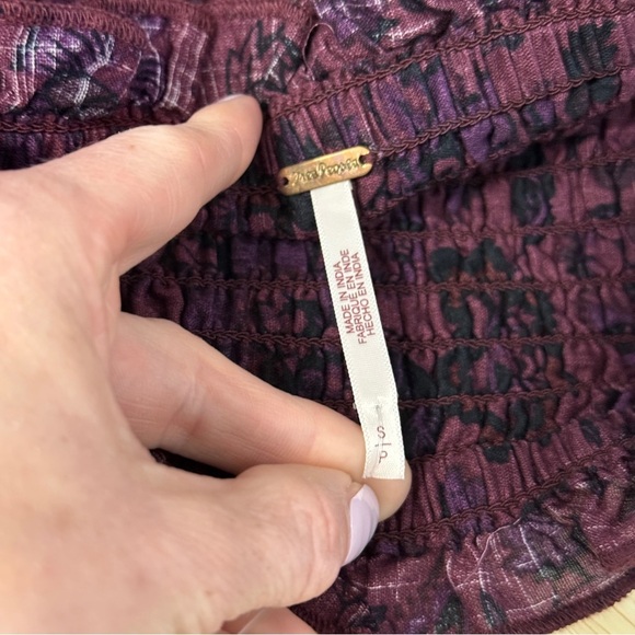 Free People Floral-print Smock It to Me Balloon-Sleeve Mini Dress Small - Picture 12 of 13